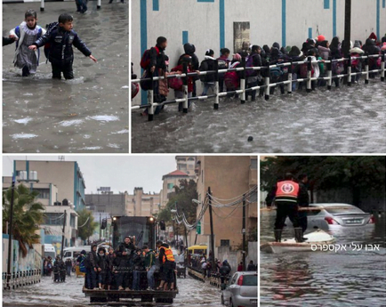 Er valt in deze periode veel regen. In Israël is men er blij mee, het Meer van Galilea vult zich. In Gaza is men minder blij, op de foto's gaan kinderen naar de UNRWA-school door de overstroomde straten.
